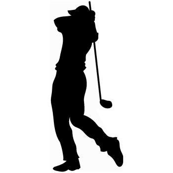 Golfer Swinging Silhouette Cardboard Cutout Standee Standup