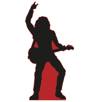 Red Heavy Metal Rock Star Rockstar Guitar Player Cardboard Cutout Standee Standup -$0.00