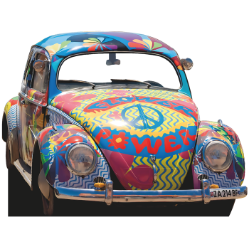 Hippie Bug Groovy Car Stand In 60s Flower Power Woodstock Cardboard Cutout Standee Standup -$0.00