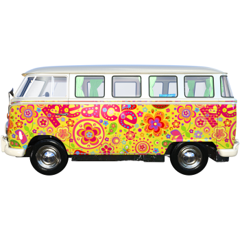 Hippie Van 2 Groovy Car 60s Woodstock Cardboard Cutout Standee Standup -$0.00