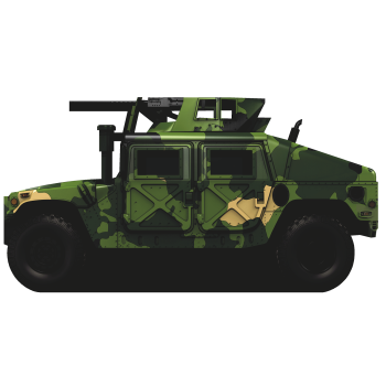 Military Humvee Gun Mount Turret Camo Warthog Cardboard Cutout Standee Standup