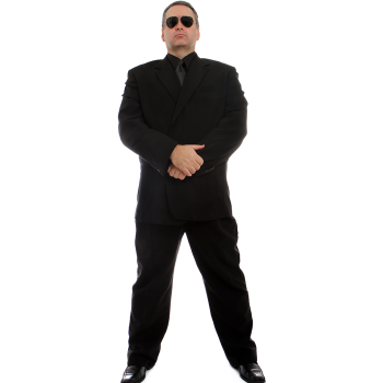 Black Suit Doorman Bouncer Security Secret Service Cardboard Cutout