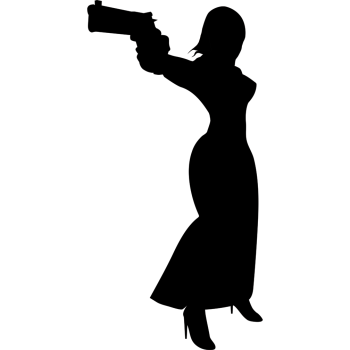 Secret Agent Woman Girl Female Pistol Silhouette Cardboard Cutout - $48.99