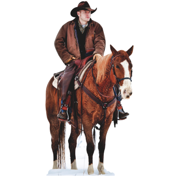 Cowboy on Horse Western Yellowstone 1883 Cardboard Cutout