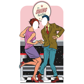 1950s Jive Swing Dancing Diner Couple Stand In Cardboard Cutout - $49.99