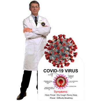 Dr. Anthony Fauci With Corona Virus Sign Cardboard Cutout -$0.00