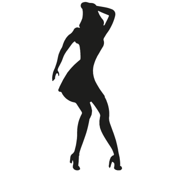 Dancing Woman in Skirt Silhouette
