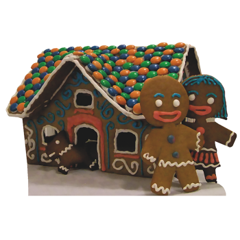 Gingerbread Family Man Woman Dog and House - $39.99