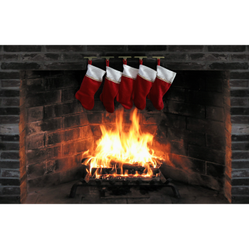 Fireplace with Christmas Stockings for Santa -$39.99