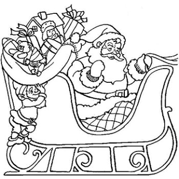 Santa-In-Sleigh Cardboard Coloring Cutout -$14.99