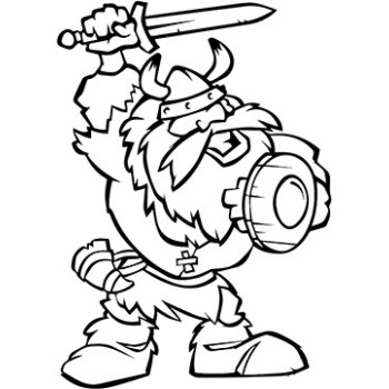 Viking With Sword And Shield Cardboard Coloring Cutout