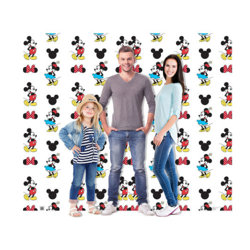 Mickey and Minnie Double Wide Step and Repeat Cardboard Cutout