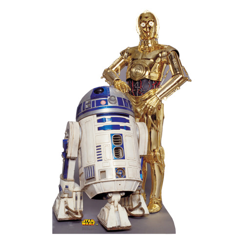 R2 D2, and C 3P0 Star Wars Cardboard Cutout