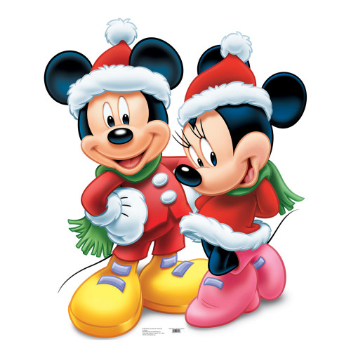 Mickey & Minnie Christmas Cardboard Cutout