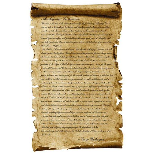 Thanksgiving Proclamation George Washington Cardboard Cutout