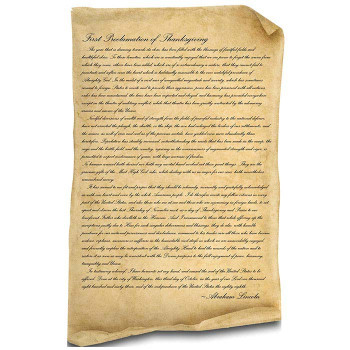 Abraham Lincolns Thanksgiving Proclamation Cardboard Cutout -$0.00