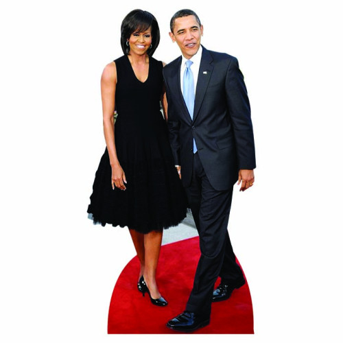 H25044 V3 Michelle and Barack Obama Cardboard Cutout