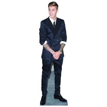 Justin Bieber in Blue Suit Cardboard Cutout 