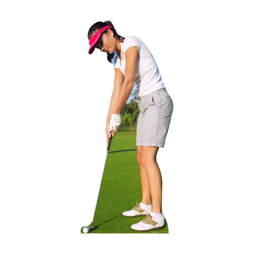 Woman Golfer Cardboard Cutout