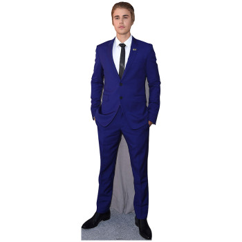 Justin Bieber Blue Suit Cardboard Cutout