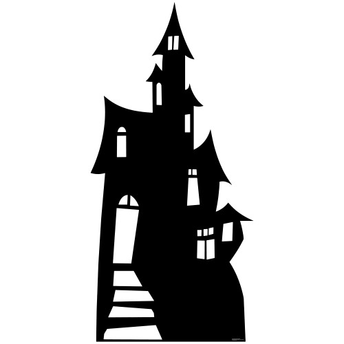 Life Size Haunted House Silhouette Cardboard Cutout