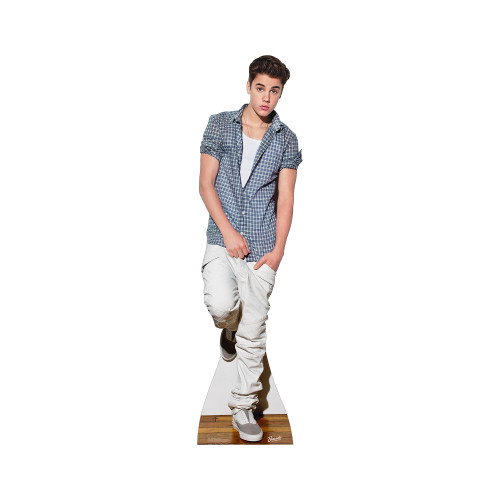 Justin Bieber Checked Shirt Cardboard Cutout