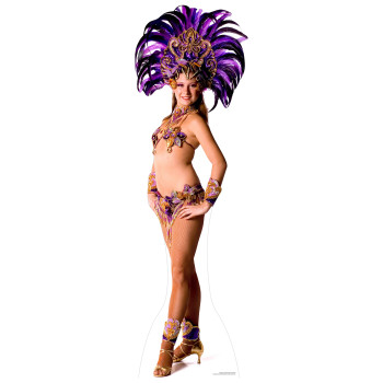 Carnival Purple Peacock babe Cardboard Cutout - $48.99