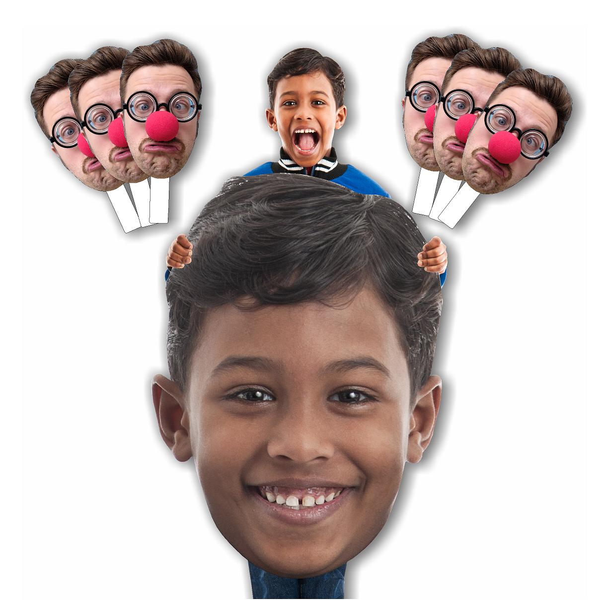place your face cardboard cutouts